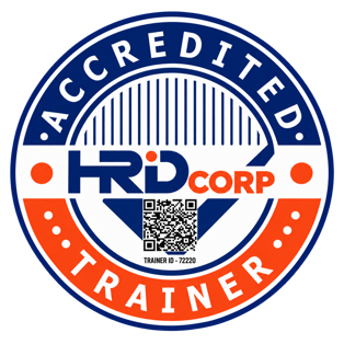 HRD Corp accredited trainer badge for trainer ID 72220