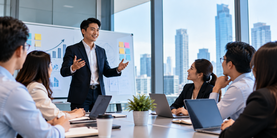 Trainer leading an adoption session with a corporate team